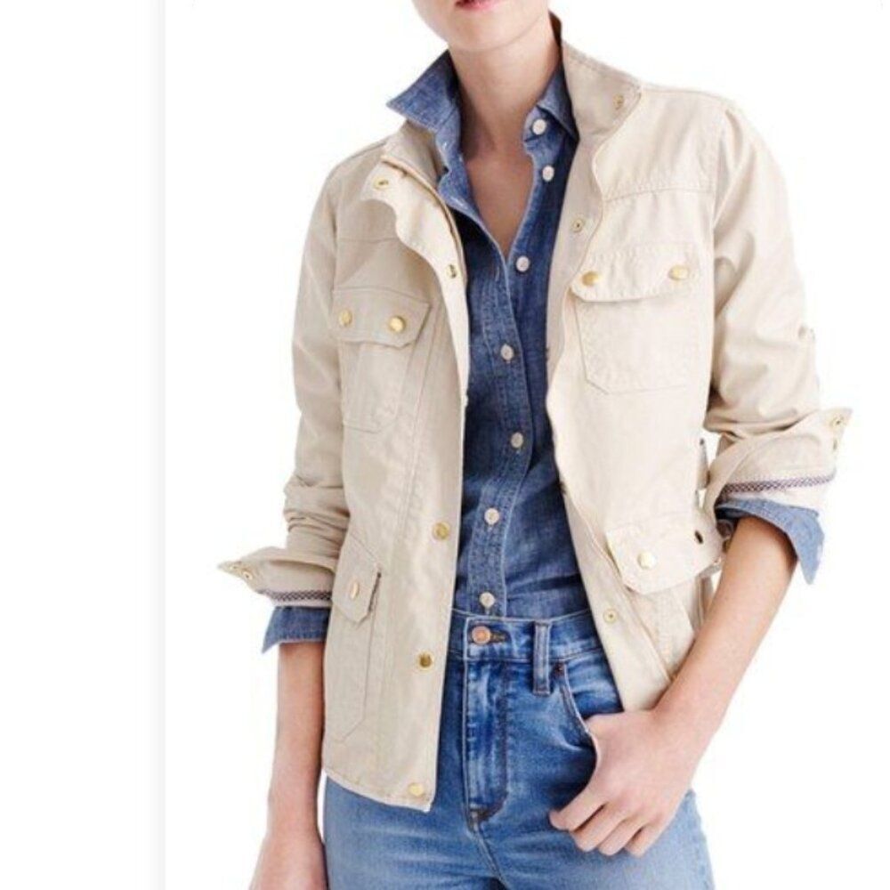 Like New!  J. Crew Downtown Field Jacket with gold accents in Size XS
